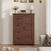 homfan 4 Dresser for Bedroom, 45.7" Tall Dresser with Door, Vertical Dresser with Storage, Freestanding Closet Dresser Chest for Bedroom, Walunt - 2 of 4