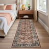Washable Bedroom Rug Non Slip Foldable Vintage Floral Print Throw Rug - 2 of 4