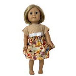 Doll Clothes Superstore Handmade Doll Dress With Shell Pattern Fits Our Generation American Girl My Life Dolls - 1 of 4