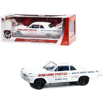 1963 Pontiac Tempest White with Blue Interior "Stan Long Pontiac" Driven by Stan Antlocer 1/18 Diecast Model Car by Highway 61