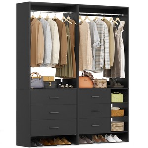 Aheaplus Set of 2 Closet Organizers, Walk-in Closet System with Hanging Rods and Drawers - 1 of 4