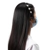 Unique Bargains Women's Cute Flower Pearl Hair Clips 3.66"x0.43"x1.26" Black 2 Pcs - 2 of 4