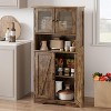Cabinet with 4 Doors - Kitchen Cabinets with Adjustable Shelf, Bathroom Cabinet with 4 Compartments, Tall Cabinet for Kitchen, Dining Room - 3 of 4