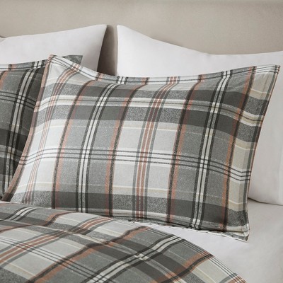 Tan and Gray Plaid Twin/Twin XL Microfiber Comforter Set