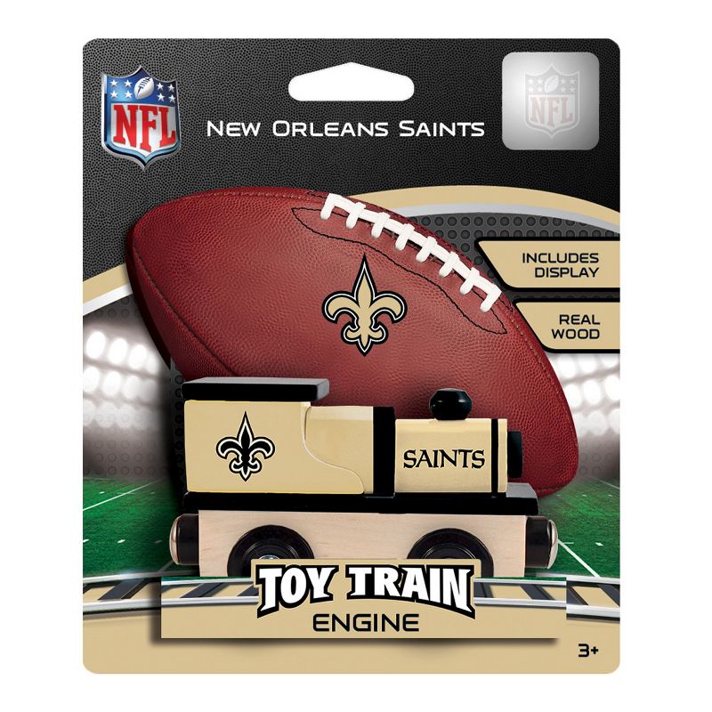 MasterPieces Officially Licensed NFL New Orleans Saints Wooden Toy Train Engine For Kids, 3 of 4