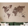 HomeRoots 47" X 79" Dark Brown Wood World Map Hanging Dimensional Sculpture - 2 of 4