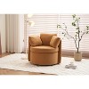 Vynxaria 31.5 Inch Beige Teddy Fabric Rotating Storage Accent Chairs with Back Cushions, 360' Degree Swivel,Ideal for Bedroom and Living Room - 2 of 4