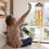 Unique Bargains Bamboo Wood Outdoor Decorations Wind Chimes 26 Inch Wood Color 1 Pc - 4 of 4