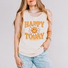 Simply Sage Market S.W.Smiley Happy Today Flower Garment Dyed Tank - L - Ivory - 2 of 4