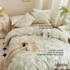 Vintage Green Leaves Duvet Cover Set, 100 Cotton, Queen Size - 2 of 4
