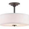 Progress Lighting Inspire Collection 2-Light Semi-Flush Fixture, Graphite Finish, Summer Linen Shade - 2 of 4