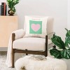 Deny Designs April Lane Art Amour Love Green Pink Heart Square Indoor Throw Pillow - 2 of 4