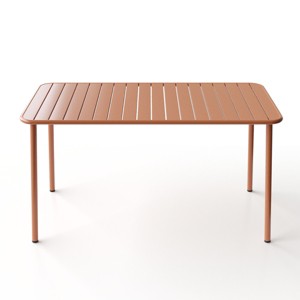 Gulches Red Long Outdoor Dining Table, Simple Waterproof Garden/Villa/Courtyard/Balcony Leisure Table - 1 of 4