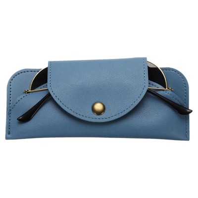 Unique Bargains PU Leather Eyeglass Case with Magnetic Snap 3" x 6.6"