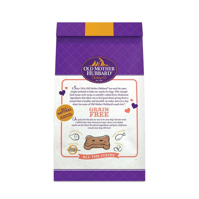 Old Mother Hubbard by Wellness Grain Free  All The Fixins&#39; Biscuits Mini oven Oven Baked with Turkey and Sweet Potato Dog Treats &#8211; 16oz, 5 of 8