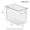 mDesign Slim Plastic Stacking Kitchen Bin Box, Handles/Lid, 6 Pack, Clear, USA Made - 3 of 4