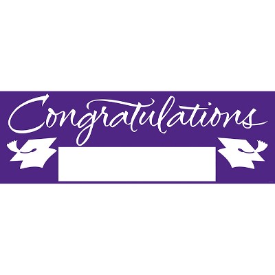  Purple Congratulations Graduation Party Banner 