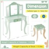 Infans Kids Vanity Set Makeup Table & Chair Tri-folding Mirror Sweet Accessories Green - 2 of 4