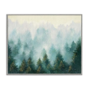 Stupell Industries Pine Forest with Mist Framed Giclee Art, Gray, 14" x 11" - 1 of 4