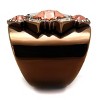 Slickblue Women’s Coffee Light Stainless Steel Ring with Rose Synthetic Crystal, Square Design, Sizes 5-10 - 4 of 4