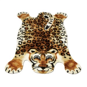 Walk on Me Faux Fur Super Soft Kids Leopard Rug Tufted With Non-slip Backing Area Rug - 1 of 4