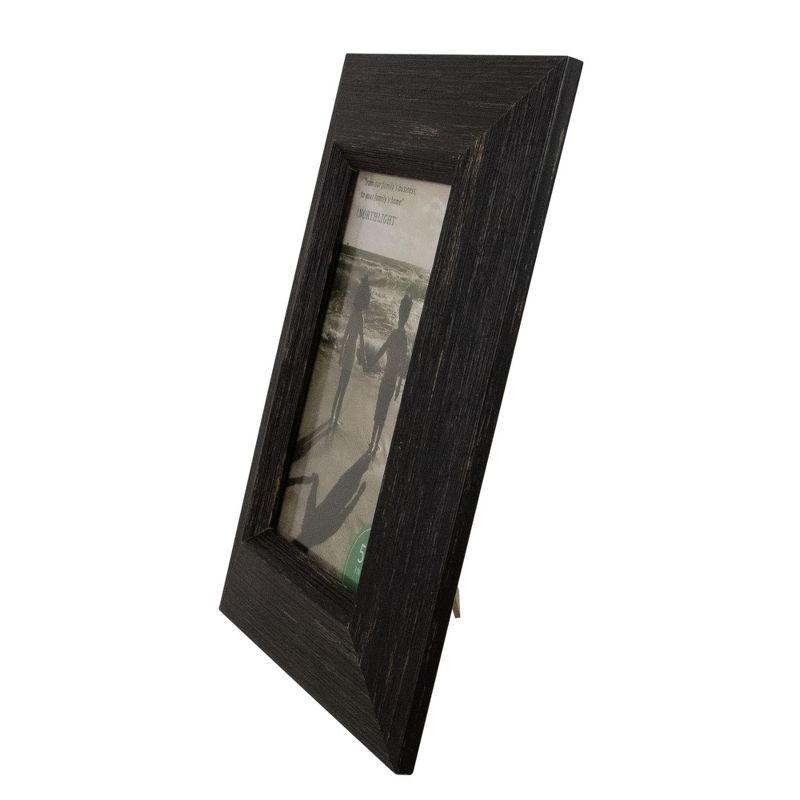 Northlight 10" Distressed Finish Black Picture Frame with Easel Back for 5" x 7" Photos, 4 of 7