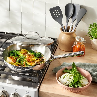12 Stainless Steel Frypan with Cover Silver - Figmint™MISSING LID