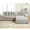 TiramisuBest Oversized Corduroy L-Shaped Sofa, Right Chaise Corner Couch with Armrests & 8 Throw Pillows, Black - 2 of 4