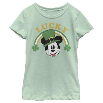 Girl's Disney Mickey Mouse Lucky Rainbow T-Shirt