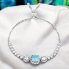 Slickblue 5.95ct CZ Bolo Tennis Bracelet for Women, Adjustable 8.5", Silvertone Plating, 7 Color Options - 2 of 2