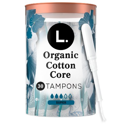 L . Organic Cotton Full Size Tampons - Super - 30ct