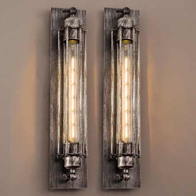 YANSUN Single-Head Wall Light, Rust Finish, E26 Base, American Salon & Bar Style, Non-Integrated Light Source, No Bulbs Included