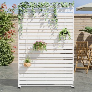 72" H×47"W Dovelina Brown Metal Planter Box with Trellis Privacy Screen for Patio - 1 of 4
