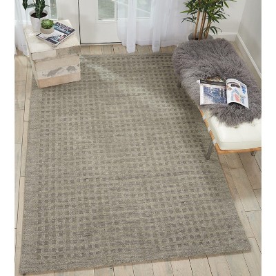 Charcoal Shadowbox 5' x 7' Hand-Woven Wool Area Rug
