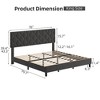 Platform Bed Frame with Upholstered Headboard, Linen Fabric Upholstered Bed Frame with Adjustable Headboard - 3 of 4
