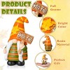 2 Pcs Fall Gnome Decoration Mini Autumn Gnomes Stripes Resin Fall Decorations for Harvest Thanksgiving Day Home Office Tiered Tray Table Decor - 4 of 4