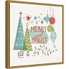 16" x 16" Merry and Bright Christmas Tree Square by Janelle Penner: Retro Holiday Decor - Amanti Art - 2 of 4
