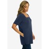 Jessica London Women's Plus Size Stretch Cotton Studded Square Neck Tunic - 4 of 4