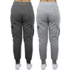 Blue Ice Apparel Women's Heavyweight Loose Fit Fleece-Lined Cargo Jogger Pants-2 Pack - 2 of 4