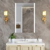 Rail Medicine Cabinet with Mirrors and Lights, Recessed/Wall Mounted LED Bathroom Cabinet, 3 Light Mode, Dimmable, Defogger, Aluminum, Silver - 3 of 4