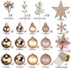 Aoibox 94 Piece Champagne Gold Christmas Tree Decoration Set with Ball Ornaments Flowers Berries Ribbon for Holiday Wedding - 2 of 4