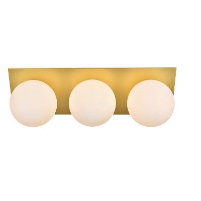 Elegant Lighting Jillian 3 light Brass and frosted white Bath Sconce