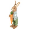 Northlight 19" Spring Sisal Standing Bunny Rabbit Figure with Carrot - Brown/Green - 4 of 4