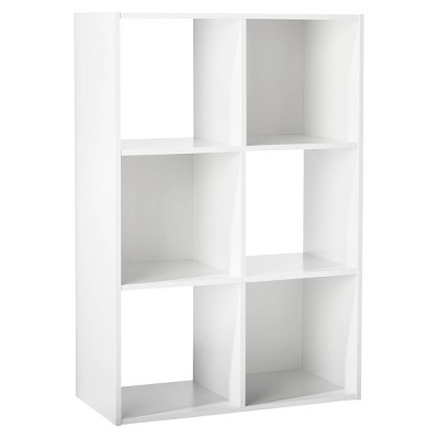 White 6 Cube Kids Toy/Games Storage Unit Girls/Boys Bedroom Shelves 3 Pink Boxes