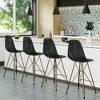 LeisureMod Cresco Modern Acrylic Bar Stool – Gold Steel Base and Footrest Counter Height Chair for Kitchen, Breakfast Bar, or Dining Area Set of 2 - 3 of 4