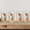 Transpac Floral Pumpkins Glass Tumblers Set of 4 21oz Fall Harvest Drinkware for Autumn Gatherings and Home Decor - 2 of 4