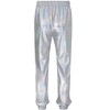Mens Metallic Shiny Disco Pants Drawstring Waist Party Nightclub Dance Rave Cosplay Tapered Trousers with Pockets - 2 of 4