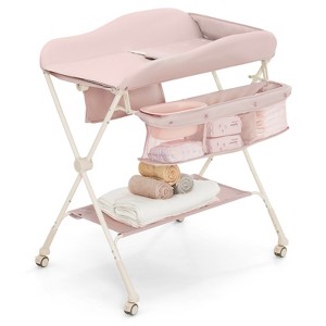 Safstar Baby Diaper Changing Table Folding Newborn Nursery Organizer W/Water Basin Wheel - 1 of 4