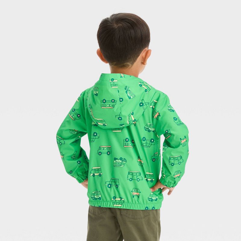 Toddler Boys' Transportation Full Zip Windbreaker Jacket - Cat & Jack™ Green, 3 of 8