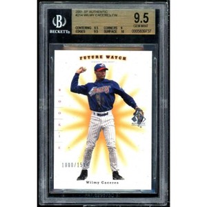 Wilmy Caceres Rookie Card 2001 Upper Deck SP Authentic #214 BGS 9.5 (9.5 9 9.5 10) - 1 of 2
